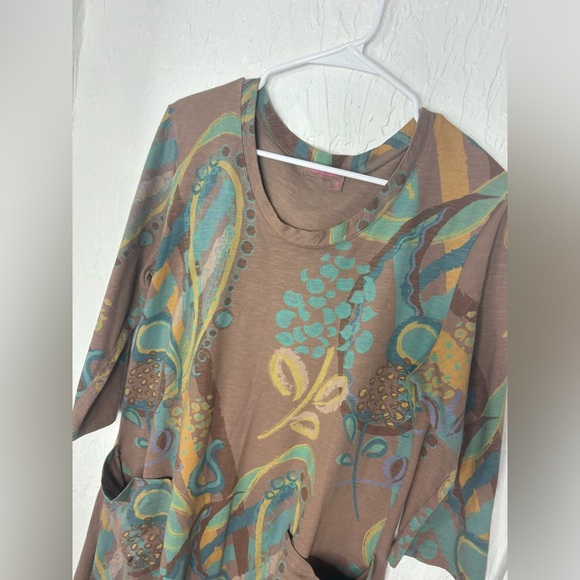 Fresh Produce Brown Boho Mini Dress Size Medium - Picture 3 of 7